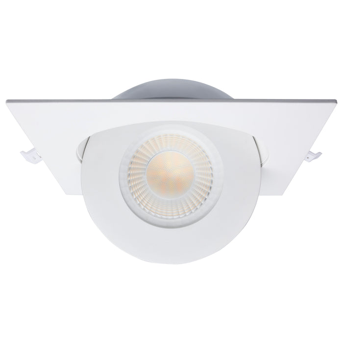 SATCO/NUVO 15W CCT Selectable LED Direct Wire Downlight Gimbaled 6 Inch Square Remote Driver White (S11861)