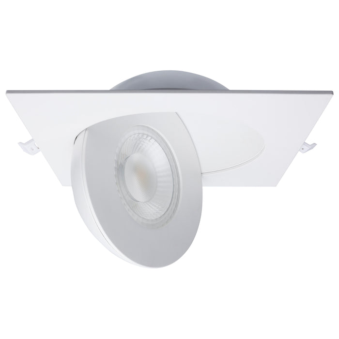 SATCO/NUVO 15W CCT Selectable LED Direct Wire Downlight Gimbaled 6 Inch Square Remote Driver White (S11861)