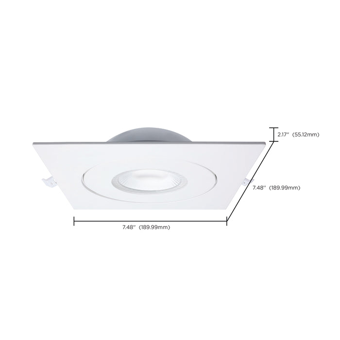 SATCO/NUVO 15W CCT Selectable LED Direct Wire Downlight Gimbaled 6 Inch Square Remote Driver White (S11861)
