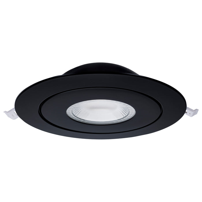 SATCO/NUVO 15W CCT Selectable LED Direct Wire Downlight Gimbaled 6 Inch Round Remote Driver Black (S11862)
