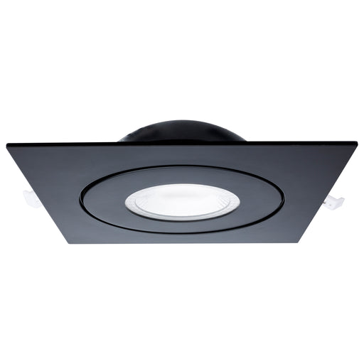 SATCO/NUVO 15W CCT Selectable LED Direct Wire Downlight Gimbaled 6 Inch Square Remote Driver Black (S11863)