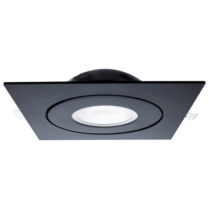 SATCO/NUVO 15W CCT Selectable LED Direct Wire Downlight Gimbaled 6 Inch Square Remote Driver Black (S11863)