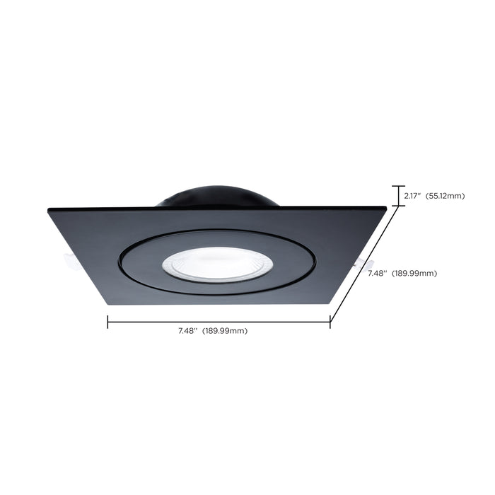 SATCO/NUVO 15W CCT Selectable LED Direct Wire Downlight Gimbaled 6 Inch Square Remote Driver Black (S11863)