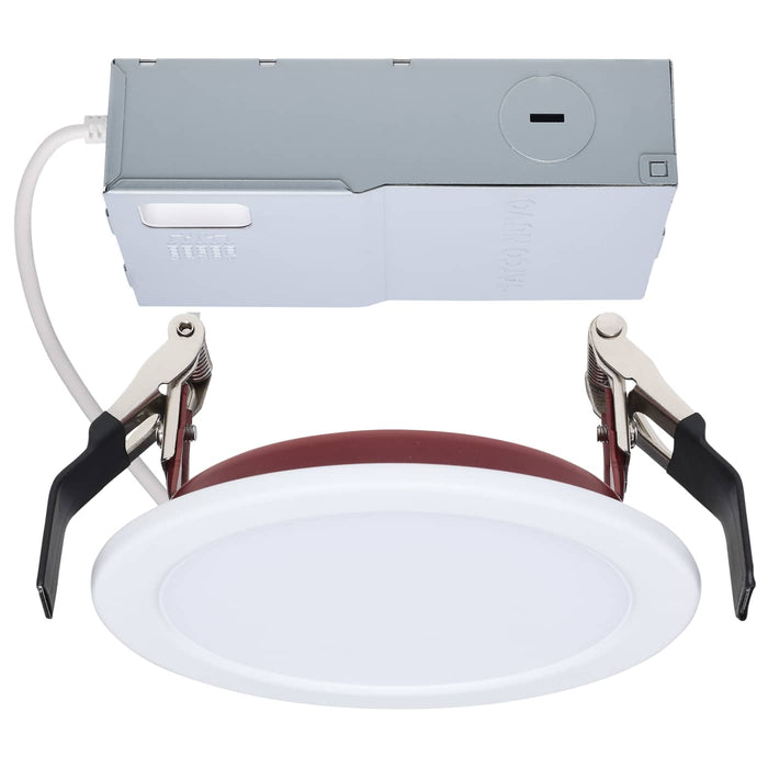 SATCO/NUVO 4 Inch Fire Rated Direct Wire Slim Fit Flat Face Downlight 10W 820Lm CCT Selectable 2700K/3000K/3500K/4000K/5000K 90 CRI Dimmable 120V White (S11864R1)