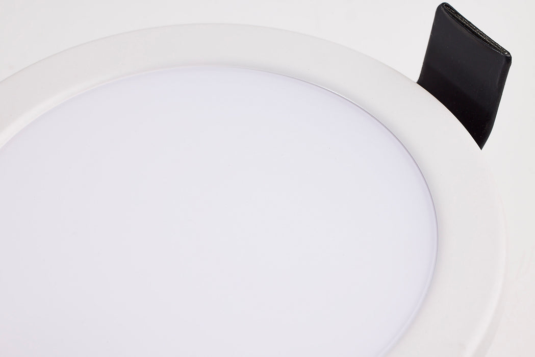 SATCO/NUVO 10W LED Fire Rated 4 Inch Direct Wire Downlight Round Flat Lens CCT Selectable 2700K/3000K/3500K/4000K/5000K 120V Dimmable Remote Driver White (S11864)