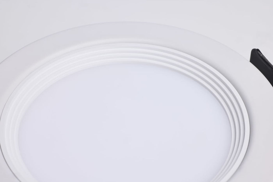 SATCO/NUVO 4 Inch Fire Rated Direct Wire Slim Fit Step Baffle Downlight 10W 820Lm CCT Selectable 2700K/3000K/3500K/4000K/5000K 90 CRI Dimmable 120V White (S11865R1)