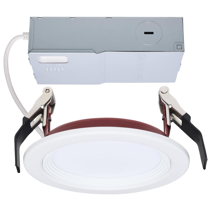SATCO/NUVO 4 Inch Fire Rated Direct Wire Slim Fit Step Baffle Downlight 10W 820Lm CCT Selectable 2700K/3000K/3500K/4000K/5000K 90 CRI Dimmable 120V White (S11865R1)