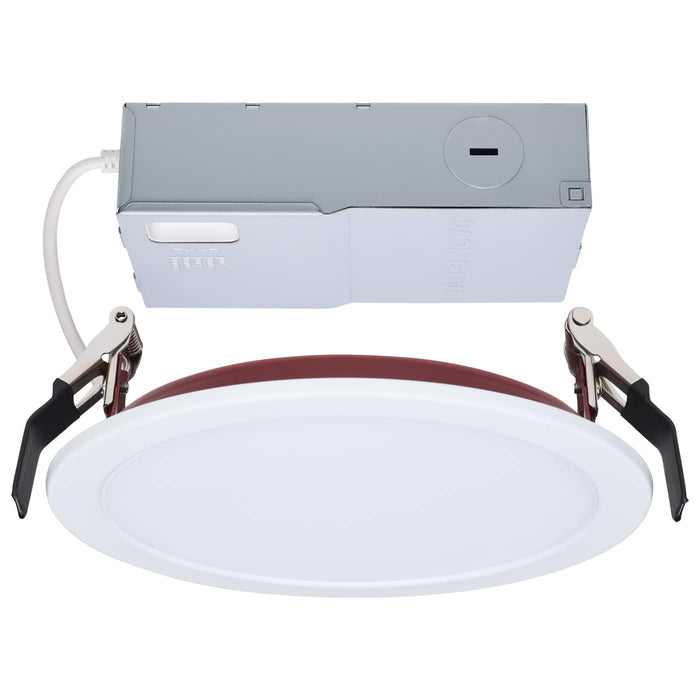 SATCO/NUVO 6 Inch Fire Rated Direct Wire Slim Fit Flat Face Downlight 13W 1100Lm CCT Selectable 2700K/3000K/3500K/4000K/5000K 90 CRI Dimmable 120V White (S11866R1)
