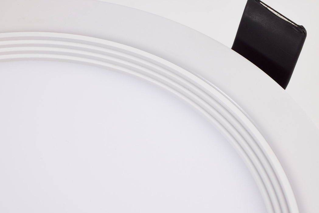 SATCO/NUVO 13W LED Fire Rated 6 Inch Direct Wire Downlight Round Stepped Baffle CCT Selectable 2700K/3000K/3500K/4000K/5000K 120V Dimmable Remote Driver White (S11867)