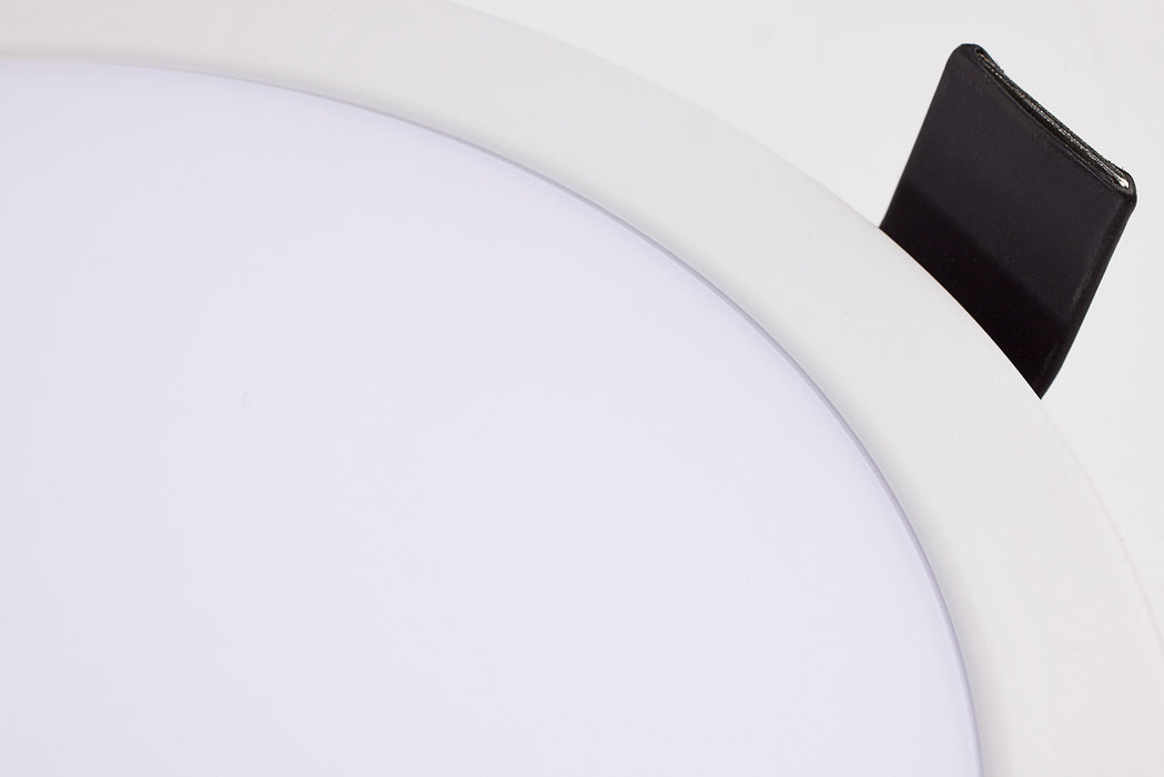 SATCO/NUVO 13W LED Fire Rated 6 Inch Direct Wire Downlight Round Flat Lens CCT Selectable 2700K/3000K/3500K/4000K/5000K 120-277V Dimmable Remote Driver White (S11869)