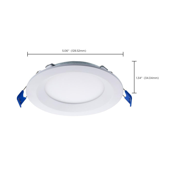 SATCO/NUVO 10W LED Direct Wire Downlight Slimfit Smooth Baffle 4 Inch CCT Selectable 2700K/3000K/3500K/4000K/5000K 120V Round Remote Driver White (S11870R1)