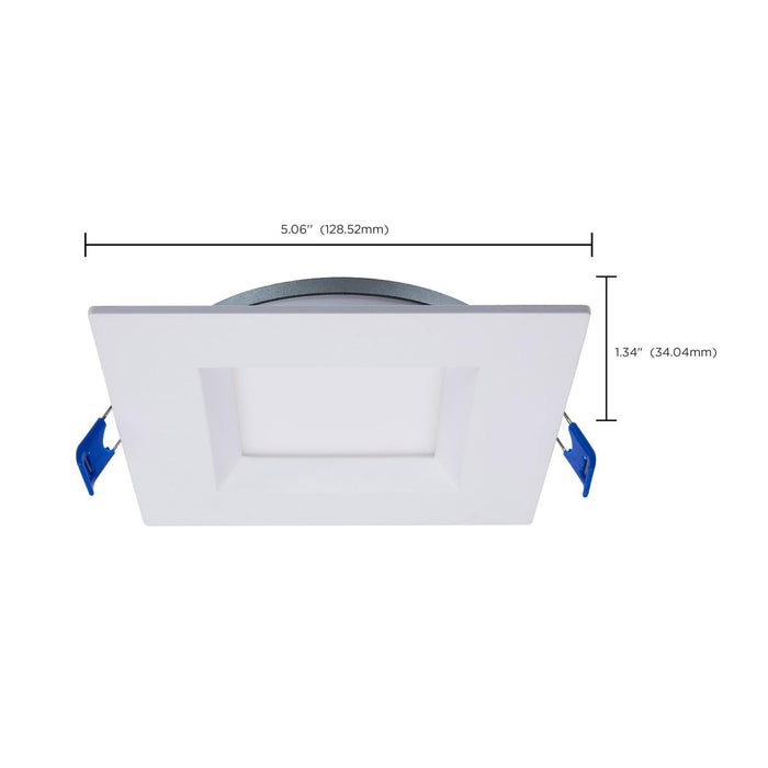 SATCO/NUVO 9W LED Direct Wire Downlight Slimfit Smooth Baffle 4 Inch CCT Selectable 2700K/3000K/3500K/4000K/5000K 120V Square Remote Driver White (S11871R1)
