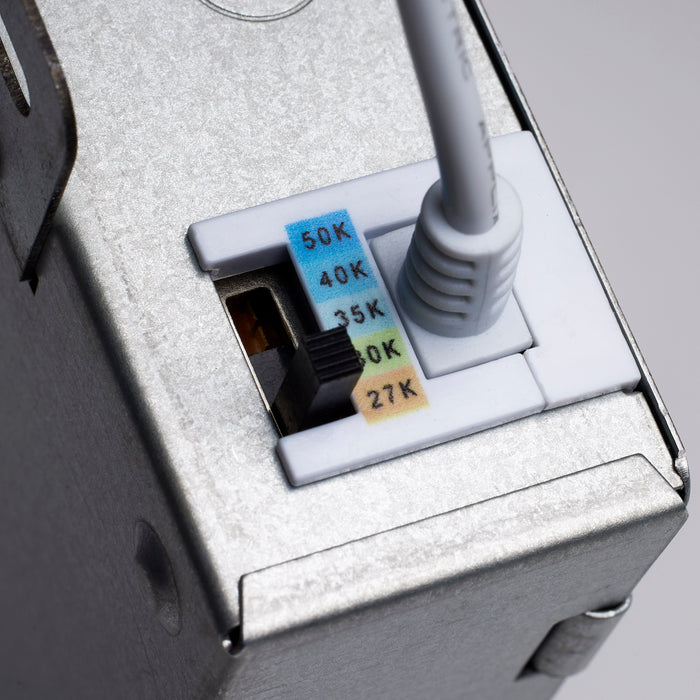 SATCO/NUVO 4 Inch Square 12W LED Low Profile Regress Baffle Downlight Remote Driver CCT Selectable 2700K/3000K/3500K/4000K/5000K 750Lm 90 CRI 120V White (S11871)