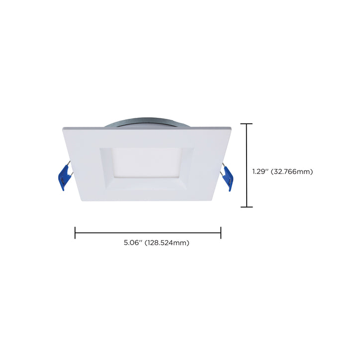 SATCO/NUVO 4 Inch Square 12W LED Low Profile Regress Baffle Downlight Remote Driver CCT Selectable 2700K/3000K/3500K/4000K/5000K 750Lm 90 CRI 120V White (S11871)