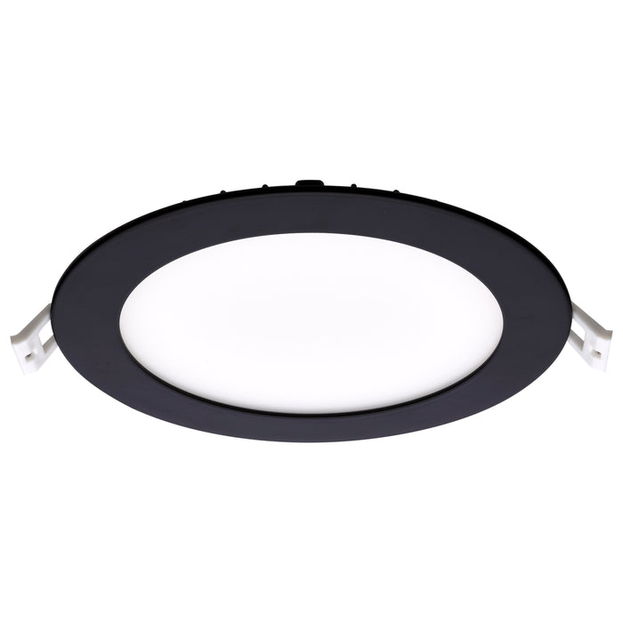 SATCO/NUVO 12W LED Direct Wire Downlight Edge-Lit 6 Inch CCT Selectable 2700K/3000K/3500K/4000K/5000K 120V Dimmable Round Remote Driver Black (S11875)