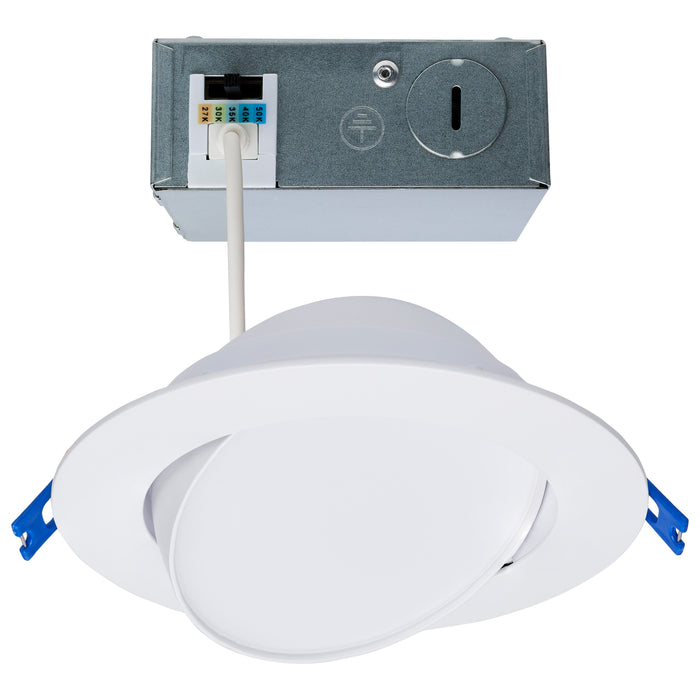 SATCO/NUVO 14W 6 Inch Directional Low-Profile Downlight CCT Selectable 120V White Finish (S11879)
