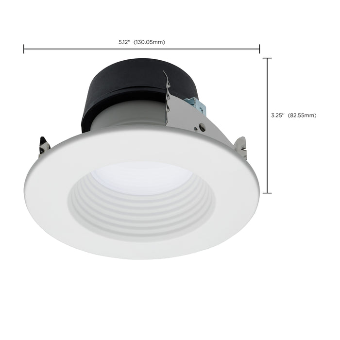 SATCO/NUVO Field Selectable LED Downlight Retrofit Deep Baffle 5.8W/7W/9.5W 2700K/3000K/3500K/4000K/5000K 4 Inch Round White Finish 120V (S11882)
