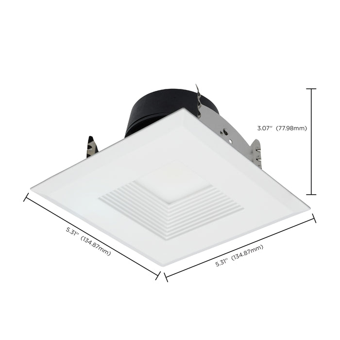 SATCO/NUVO Field Selectable LED Downlight Retrofit Deep Baffle 5.8W/7W/9.5W 2700K/3000K/3500K/4000K/5000K 4 Inch Square White Finish 120V (S11884)
