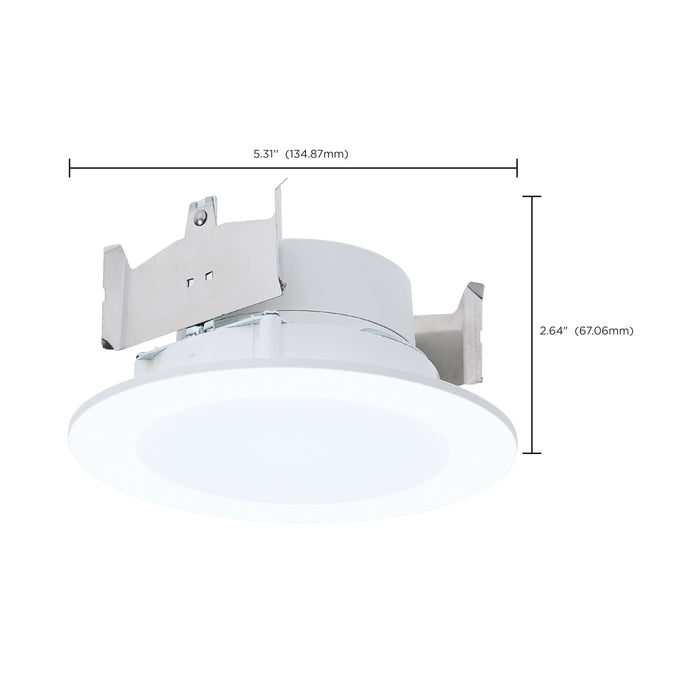SATCO/NUVO 8W 4 Inch LED Downlight Retrofit CCT Selectable 2700K/3000K/3500K/4000K/5000K Selectable Flat Wafer Round Matte White Finish (S11890)