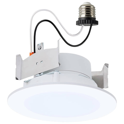 SATCO/NUVO 8W 4 Inch LED Downlight Retrofit CCT Selectable 2700K/3000K/3500K/4000K/5000K Selectable Flat Wafer Round Matte White Finish (S11890)