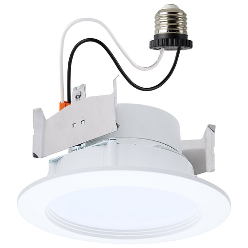 SATCO/NUVO 8W 4 Inch LED Downlight Retrofit CCT Selectable 2700K/3000K/3500K/4000K/5000K Selectable Regressed Wafer Round Matte White Finish (S11891)