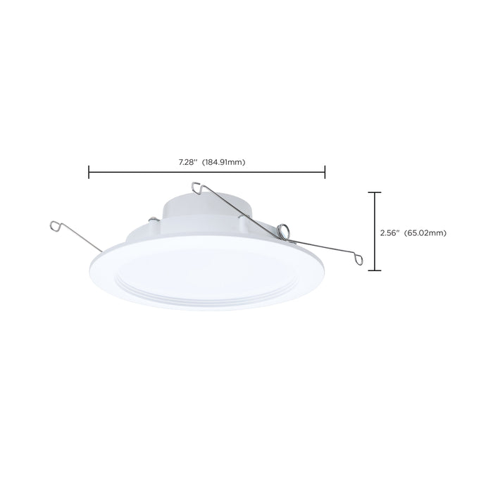 SATCO/NUVO 9.5W 6 Inch LED Downlight Retrofit CCT Selectable 2700K/3000K/3500K/4000K/5000K Selectable Regressed Wafer Round Matte White Finish (S11893)