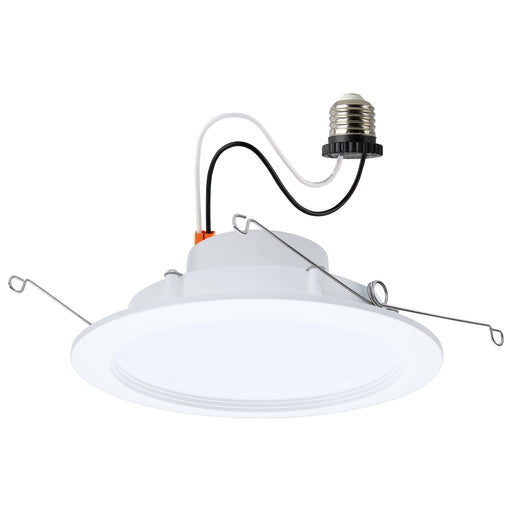 SATCO/NUVO 9.5W 6 Inch LED Downlight Retrofit CCT Selectable 2700K/3000K/3500K/4000K/5000K Selectable Regressed Wafer Round Matte White Finish (S11893)