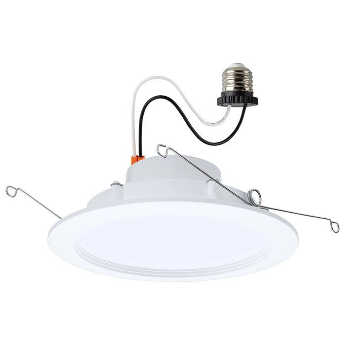 SATCO/NUVO 9.5W 6 Inch LED Downlight Retrofit CCT Selectable 2700K/3000K/3500K/4000K/5000K Selectable Regressed Wafer Round Matte White Finish (S11893)