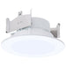 SATCO/NUVO LED Downlight Retrofit Wattage/CCT Selectable 6.5W/8W/9.3W 2700K/3000K/3500K/4000K/5000K 4 Inch Flat Wafer Round Matte White Finish (S11894)