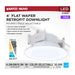 SATCO/NUVO LED Downlight Retrofit Wattage/CCT Selectable 6.5W/8W/9.3W 2700K/3000K/3500K/4000K/5000K 4 Inch Flat Wafer Round Matte White Finish (S11894)