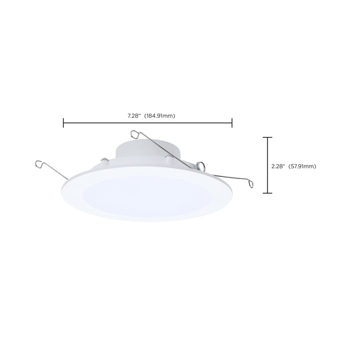 SATCO/NUVO LED Downlight Retrofit Wattage/CCT Selectable 9W/11W/13W 2700K/3000K/3500K/4000K/5000K 6 Inch Flat Wafer Round Matte White Finish (S11896)