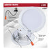 SATCO/NUVO LED Downlight Retrofit Wattage/CCT Selectable 9W/11W/13W 2700K/3000K/3500K/4000K/5000K 6 Inch Regressed Wafer Round Matte White Finish (S11897)