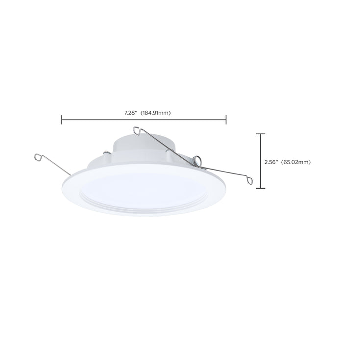 SATCO/NUVO LED Downlight Retrofit Wattage/CCT Selectable 9W/11W/13W 2700K/3000K/3500K/4000K/5000K 6 Inch Regressed Wafer Round Matte White Finish (S11897)