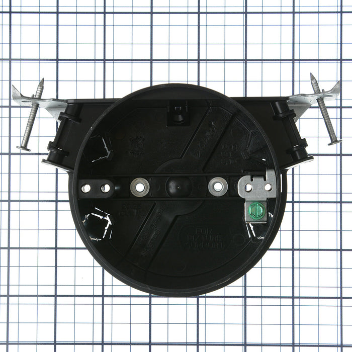Pass And Seymour Plastic Box 4 Round Ceiling Bracket Captive Nail Black (S120JGAC)