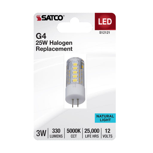 SATCO/NUVO 3W Mini LED Bipin G4 Base 5000K Clear Finish 12V (S12121)