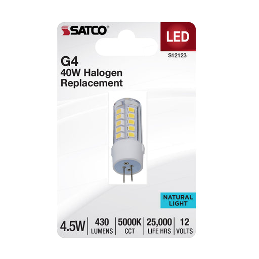 SATCO/NUVO 4.5W Mini LED Bipin G4 Base 5000K Clear Finish 12V (S12123)