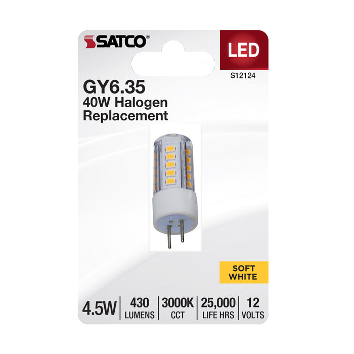 SATCO/NUVO 4.5W Mini LED Bipin GY6.35 Base 3000K Clear Finish 12V (S12124)