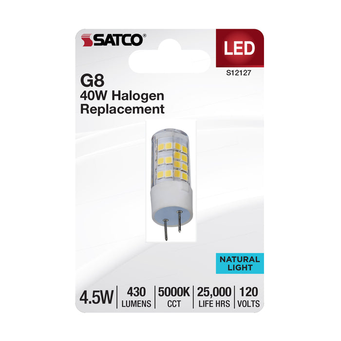 SATCO/NUVO 4.5W Mini LED Bipin G8 Base 5000K Clear Finish 120V (S12127)