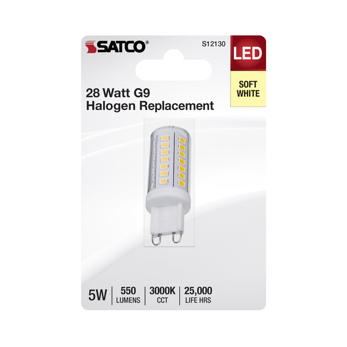 SATCO/NUVO 5W Mini LED Bipin Double Loop G9 Base 3000K Clear Finish 120V (S12130)