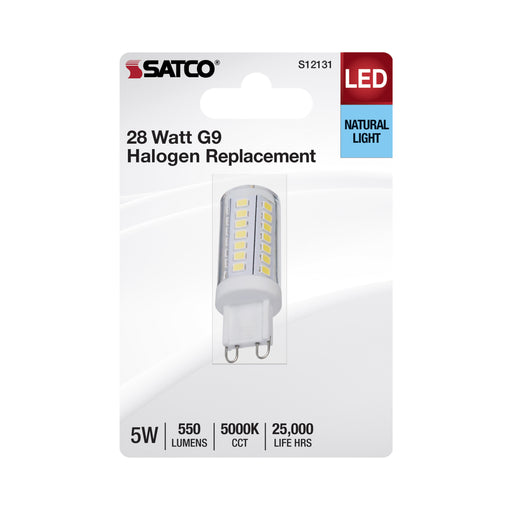 SATCO/NUVO 5W Mini LED Bipin Double Loop G9 Base 5000K Clear Finish 120V (S12131)