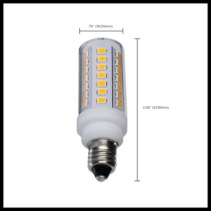 SATCO/NUVO 5W Mini LED Miniature Candelabra E11 Base 3000K Clear Finish 120V (S12132)