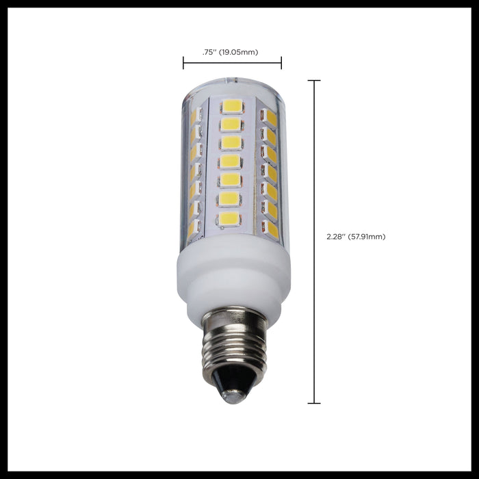 SATCO/NUVO 5W Mini LED Miniature Candelabra E11 Base 5000K Clear Finish 120V (S12133)