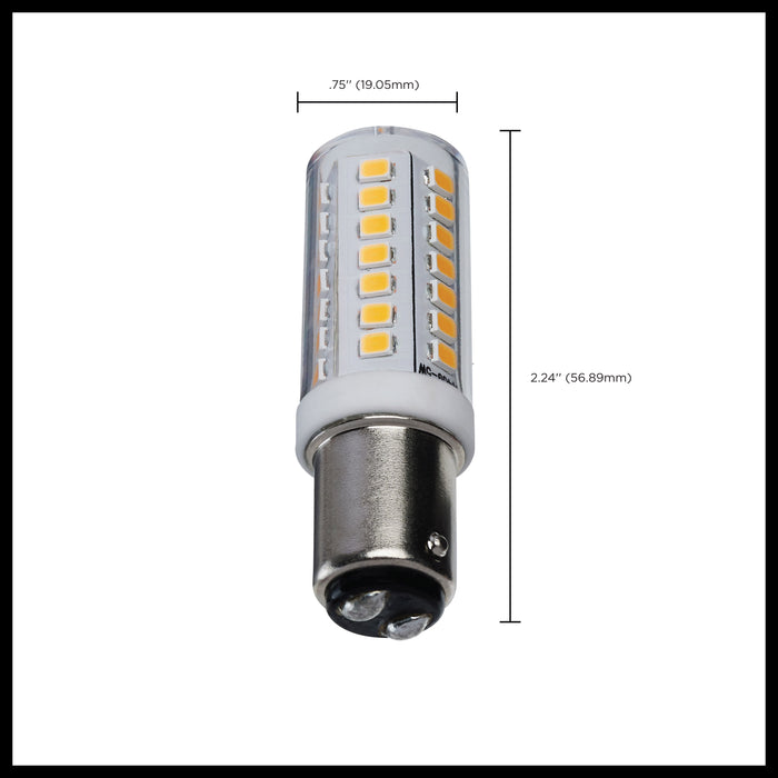 SATCO/NUVO 5W Mini LED Bayonet Double Contact BA15d Base 3000K Clear Finish 120V (S12136)