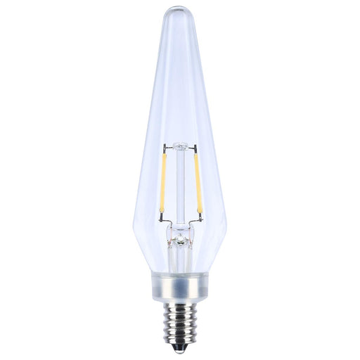 SATCO/NUVO 2W Prismatic HX11 LED 2700K Candelabra Base 120V Clear Finish 2-Card (S12140)