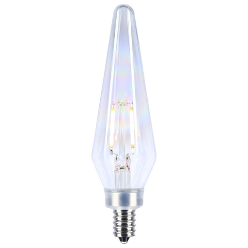 SATCO/NUVO 2W Prismatic HX11 LED 2700K Candelabra Base 120V Aurora Finish 2-Card (S12142)