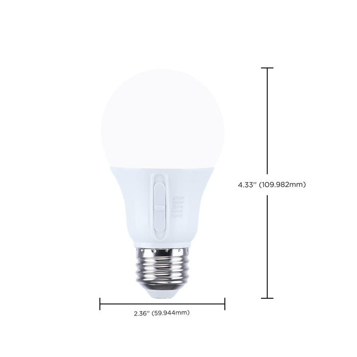 SATCO/NUVO 9.5W LED A19 CCT Selectable 2700K/3000K/3500K/4000K/5000K Medium E26 Base 120V (S12143)