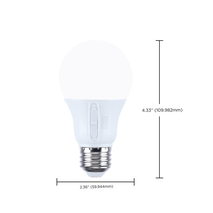SATCO/NUVO 11.5W LED A19 CCT Selectable 2700K/3000K/3500K/4000K/5000K Medium E26 Base 120V (S12145)