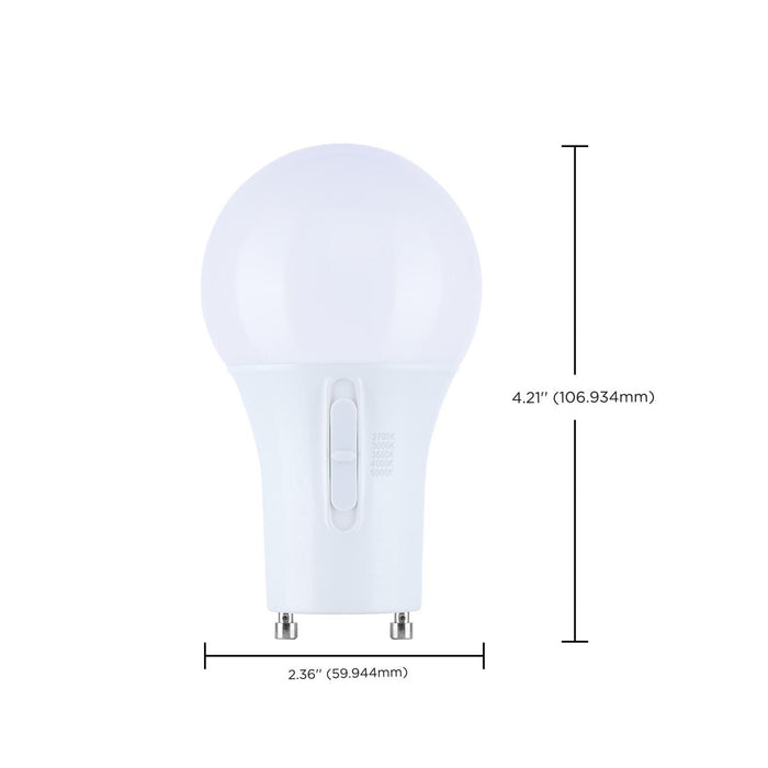SATCO/NUVO 11.5W LED A19 CCT Selectable 2700K/3000K/3500K/4000K/5000K GU24 Base 120V (S12146)
