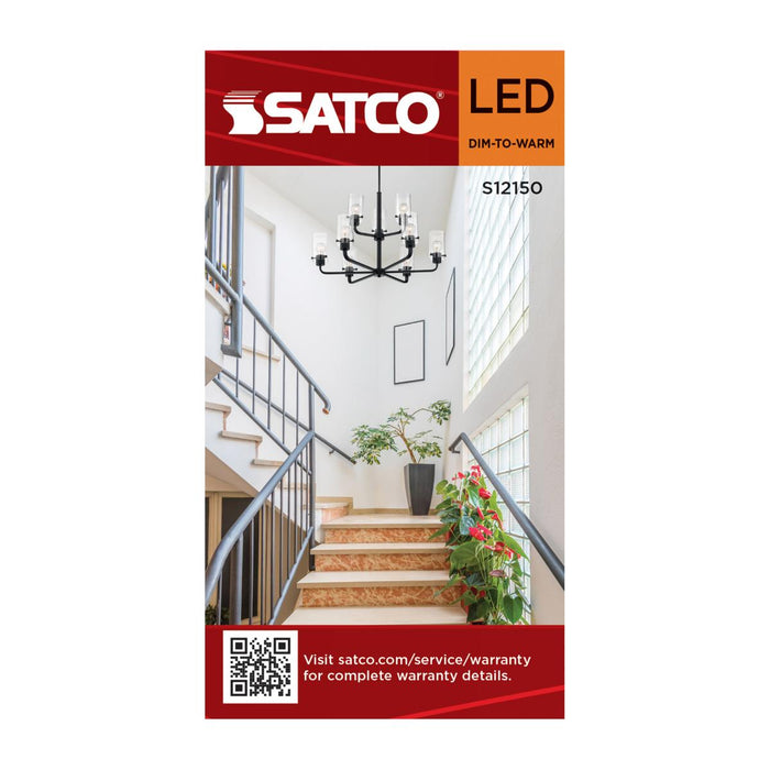 SATCO/NUVO 8W LED A19 3000K-2000K Warm Dimming Medium E26 Base 120V 90 CRI Clear Finish (S12150)