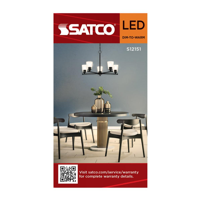SATCO/NUVO 8W LED A19 3000K-2000K Warm Dimming Medium E26 Base 120V 90 CRI Frost Finish (S12151)